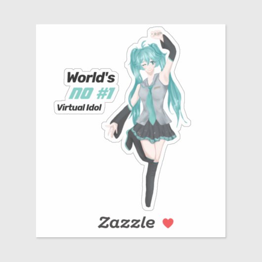 Miku Custom-Cut Vinyl Sticker (Vel)