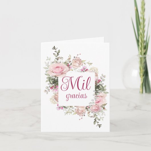 Mil Gracias, Carte de remerciements plié espagnol (Devant)