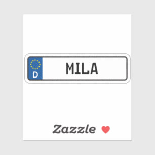 Mila Duitse auto kenteken sticker
