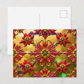 MILA ~ KERST ~ 3D bloempatroon ~ Briefkaart (Voorkant / Achterkant)