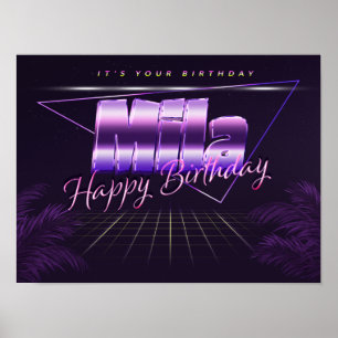 Mila Name Vorname retro Poster Geburtstag