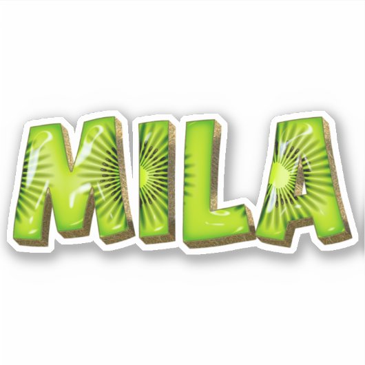 Mila Nom Kiwi Design Autocollant Sticker (Devant)