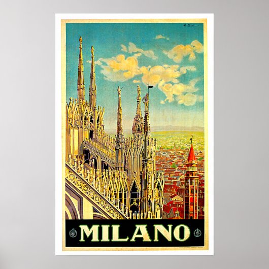 Milaan Italië Cityscape  Poster (Voorkant)