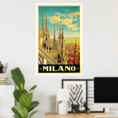 Milaan Italië Cityscape  Poster (Thuiskantoor)