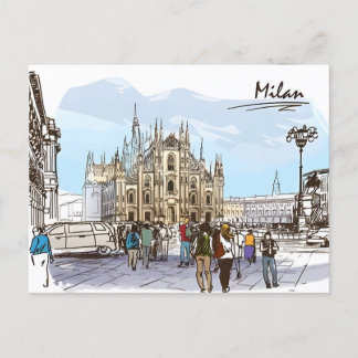 Milaan Italië Duomo di Milano Reizen Kunst Vintage Briefkaart