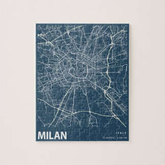 Milaan Italië — Minimalistische stadskaartkunst in Legpuzzel