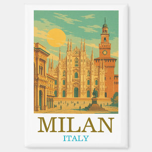  Milaan Italië Reizen   Retro Duomo Magneet