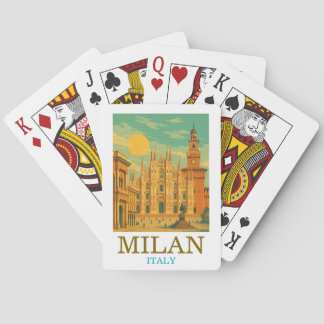 Milaan Italië Reizen | Retro Duomo Pokerkaarten