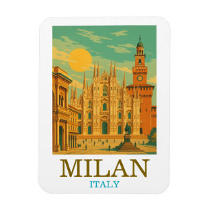  Milaan Italië Reizen Retro Print Magneet
