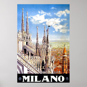 Milaan Italië Reizen Unieke advertentie Poster