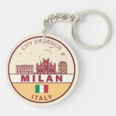 Milaan Italië Skyline Embleem Sleutelhanger (Achterkant)