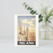 Milaan Italië Vintage Travel Poster Briefkaart (Staand voorkant)