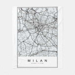 Milaan Kaart Illustratie Fleece Deken