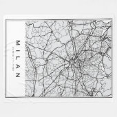 Milaan Kaart Illustratie Fleece Deken (Voorkant (Horizontaal))