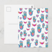 Milagros Flaming Hearts Waterverf Cute Love Briefkaart (Voorkant / Achterkant)