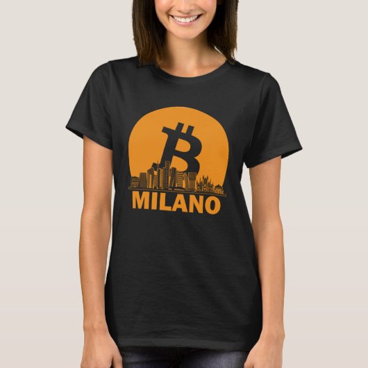 Milan Bitcoin Maximalist Bitcoin Milan Skyline T-shirt (Voorkant)