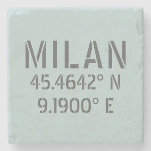 Milan Breedtegraad Lengtegraad Stenen Onderzetter