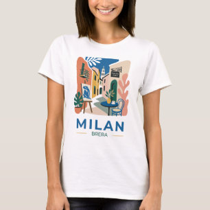 Milan Brera Kunstwijk Reis Grafische T-Shirt