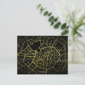Milan Gold Style Art Map Briefkaart (Staand voorkant)
