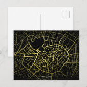 Milan Gold Style Art Map Briefkaart (Voorkant / Achterkant)