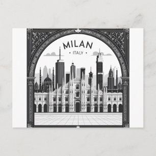 Milan Italië Silhouet Briefkaart