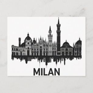 Milan Italië Silhouet Briefkaart