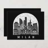 Milan Italië Skyline Briefkaart (Voorkant / Achterkant)