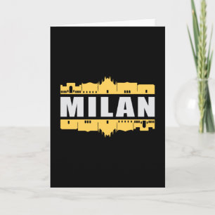 Milan Italië Stad Silhouet Grappig Cadeau Kaart