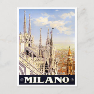 Milan Italië — vintage-reis Briefkaart