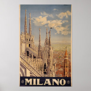 Milan Italië Vintage Reisposter Poster