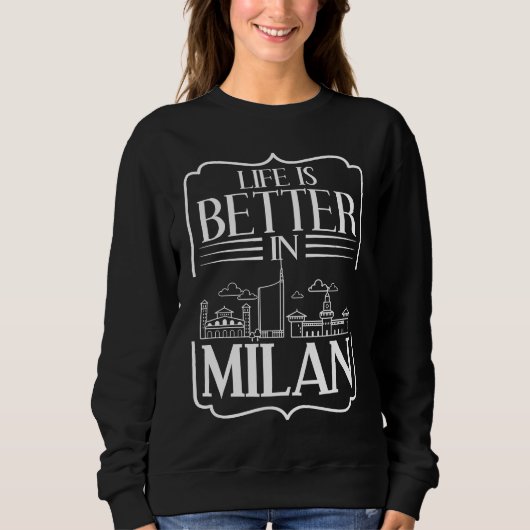 Milan Italy City Skyline Map Travel Trui (Voorkant)