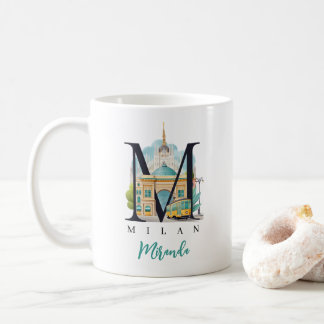 Milan Italy Monogram Letter M Personalized Gift Koffiemok