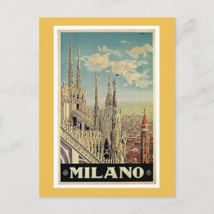 Milan Italy Vintage Travel Poster Briefkaart