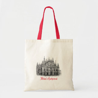 Milan Kathedraal Tekening Rood Witte Tote Tas