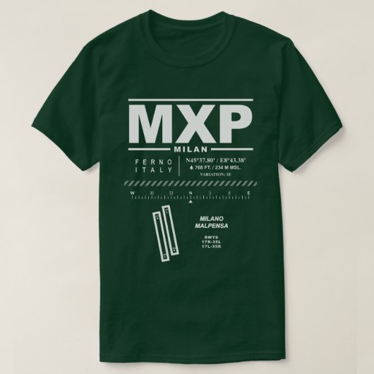Milan Malpensa Airport MXP T-shirt (Design voorkant)