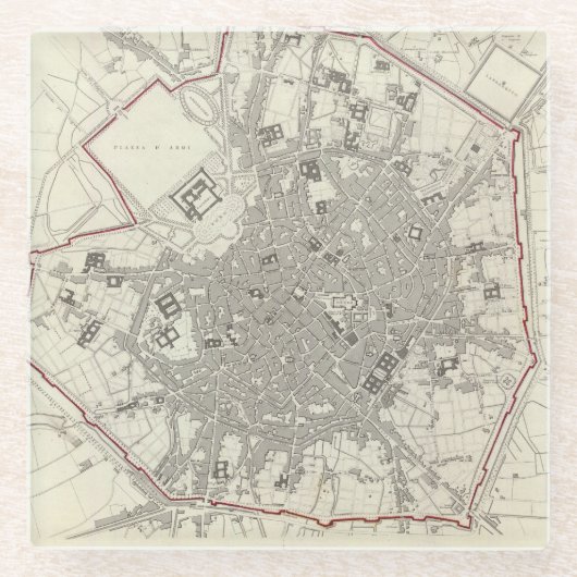 Milan Milano Glazen Onderzetter (Voorkant)