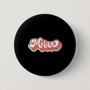 Milan Naam Persoonlijke Voornaam Achternaam Ronde Button 5,7 Cm