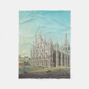 Milan Piazza del Duomo 1850s door Carlo Bossoli Ku Fleece Deken