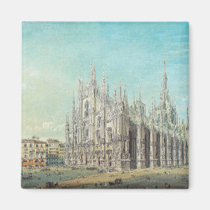 Milan Piazza del Duomo 1850s door Carlo Bossoli Ku Magneet