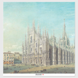 Milan Piazza del Duomo 1850s door Carlo Bossoli Ku Sticker