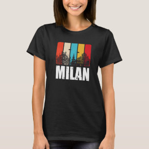 Milan Skyline Retro Italië van Noord-Italië Milaan T-shirt
