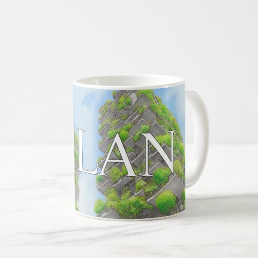 Milan verti forest Mug Modern Skyline Coffee cup  (Devant droit)