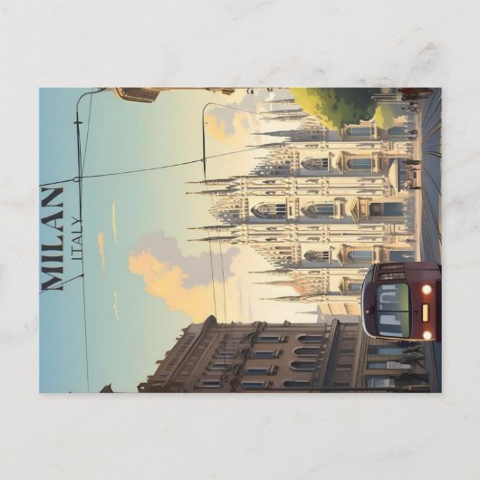 Milan vintage reisposter briefkaart (Voorkant)