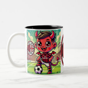 Milan voetbalbeker tweekleurige koffiemok