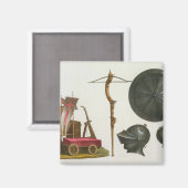 Milanese chariot, kruisboog en armband, bord 17 fr magneet (Voorkant / Achterkant)