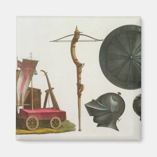 Milanese chariot, kruisboog en armband, bord 17 fr magneet (Voorkant)