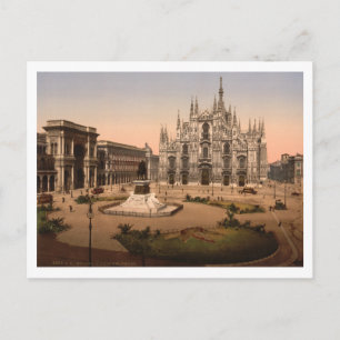 Milanese kathedraal en Piazza, Lombardije, Italië Briefkaart