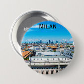 Milanese skyline in Italië Ronde Button 7,6 Cm (Voorkant /achterkant)