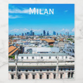 Milanese skyline in Italië Wijn Etiket (Enkel label)