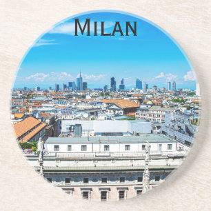 Milanese skyline in Italië Zandsteen Onderzetter